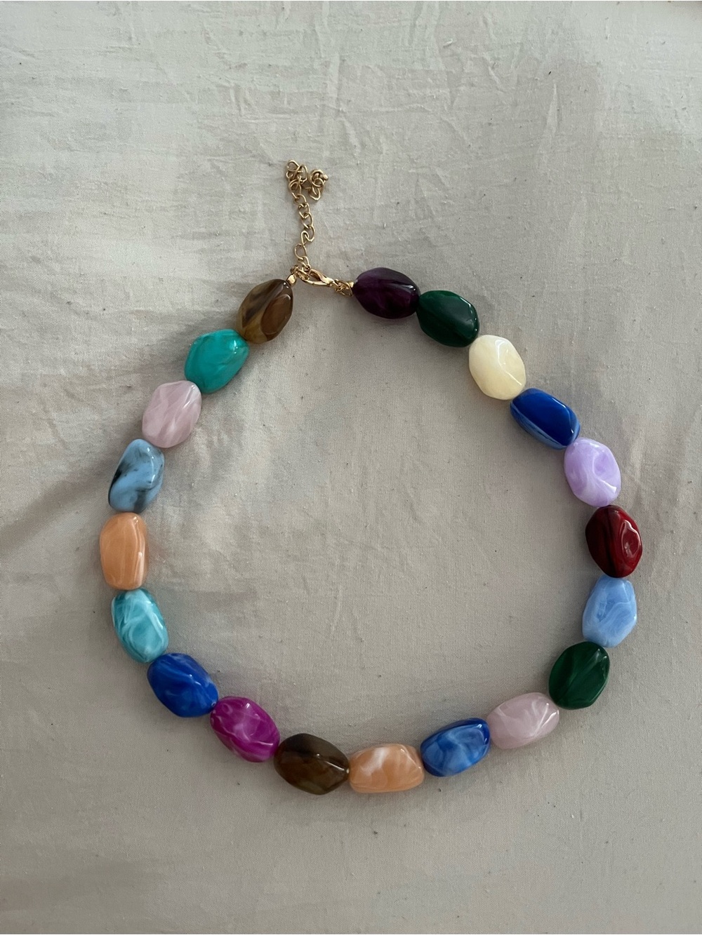 Colorful Chunky Beaded Necklace - Multicolor